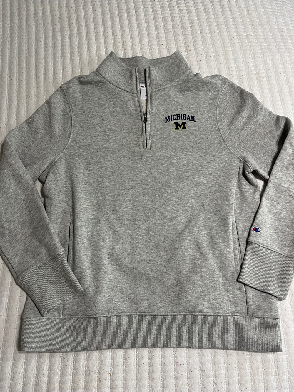 Champion Gray Michigan Quarter-Zip Sweatshirt